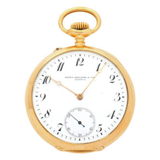 Swiss 18K yellow gold open faced pocket watch Circa 1900