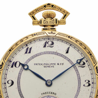 Swiss gold and enamel keyless lever pocket watch Circa 1927