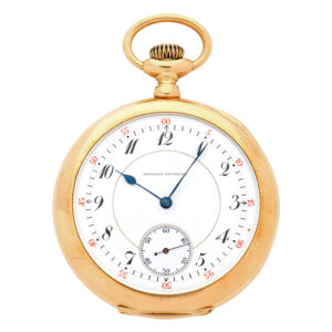 Swiss 18K yellow gold open faced pocket watch Circa 1920