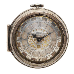 Early English silver pair cased verge watch with date Circa 1700