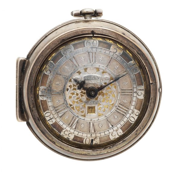 Early English silver pair cased verge watch with date Circa 1700