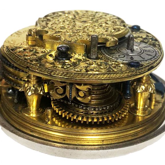 Early English silver pair cased verge watch with date Circa 1700 Early English silver pair cased verge watch with date Circa 1700