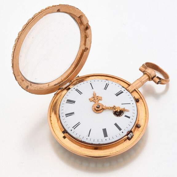 French fine gold, enamel and pearl set verge watch Circa 1800 French fine gold, enamel and pearl set verge watch Circa 1800