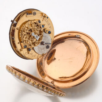 French fine gold, enamel and pearl set verge watch Circa 1800
