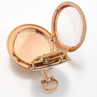 French fine gold, enamel and pearl set verge watch Circa 1800