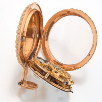 French fine gold, enamel and pearl set verge watch Circa 1800