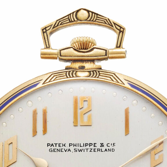 Swiss gold and enamel keyless lever pocket watch Circa 1929 Swiss gold and enamel keyless lever pocket watch Circa 1929
