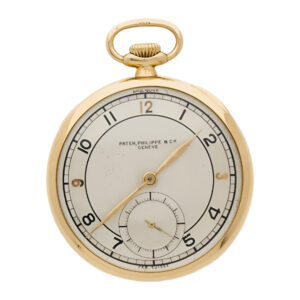 Swiss 18K yellow gold open faced pocket watch Circa 1939