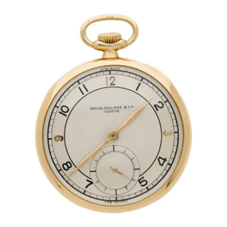 Swiss 18K yellow gold open faced pocket watch Circa 1939
