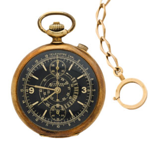 Swiss 14K gold open faced chronograph watch Circa 1930