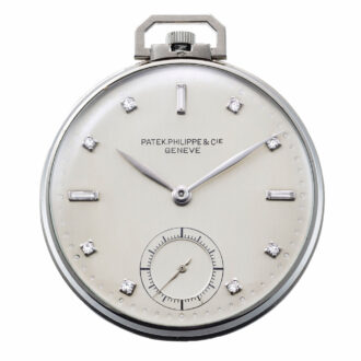 Swiss platinum and diamond set keyless watch Circa 1945 Swiss platinum and diamond set keyless watch Circa 1945