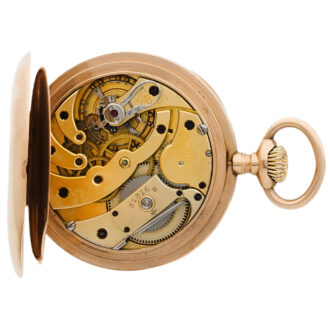 Swiss 14 carat pink gold open faced pocket watch Circa 1901