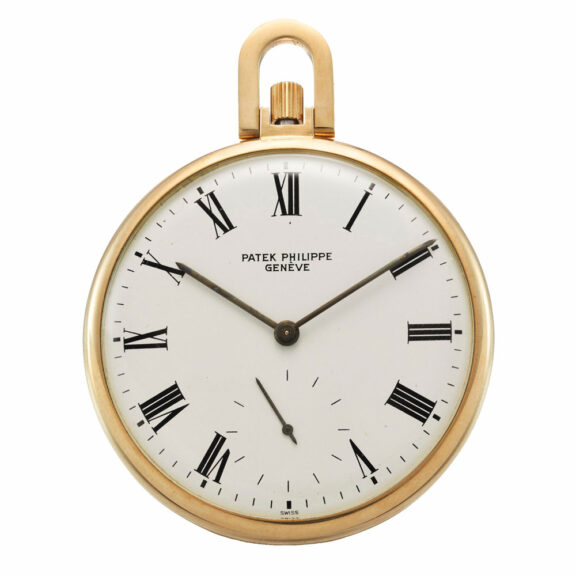 Swiss yellow gold open faced keyless lever watch Circa 1974