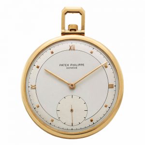Swiss yellow gold open faced keyless lever watch Circa 1954