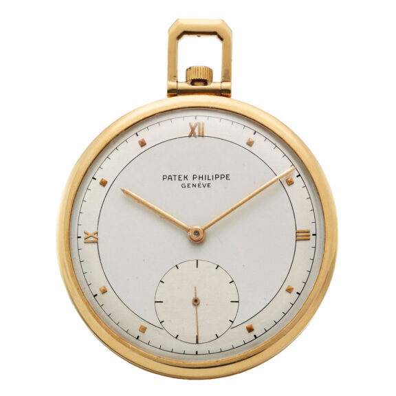 Swiss yellow gold open faced keyless lever watch Circa 1954
