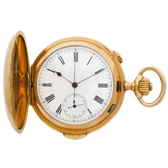 Swiss gold full hunter repeating chronograph watch Circa 1910