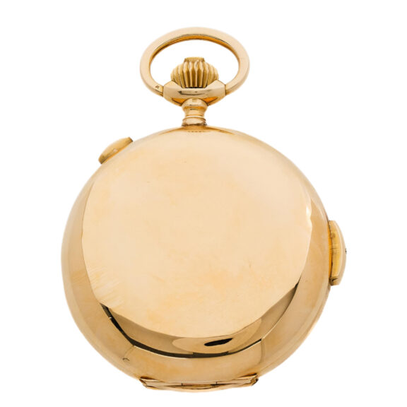 Swiss gold full hunter repeating chronograph watch Circa 1910 Swiss gold full hunter repeating chronograph watch Circa 1910