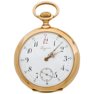 Swiss 18K yellow gold open faced pocket watch Circa 1910