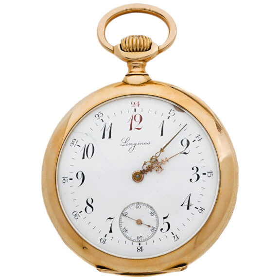 Swiss 18K yellow gold open faced pocket watch Circa 1910