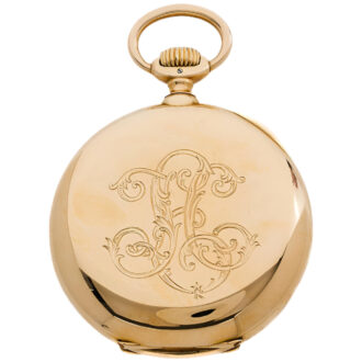 Swiss 18K yellow gold open faced pocket watch Circa 1910