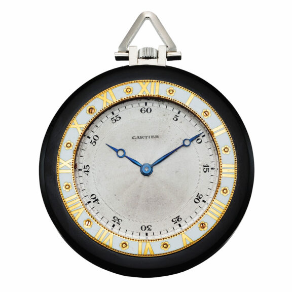 French platinum onyx, enamel and diamond set watch Circa 1930 French platinum onyx, enamel and diamond set watch Circa 1930
