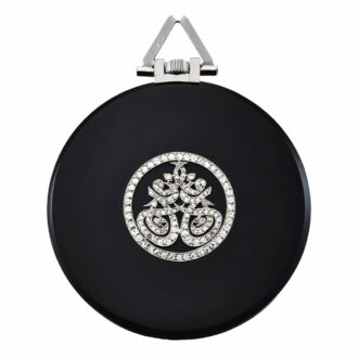French platinum onyx, enamel and diamond set watch Circa 1930