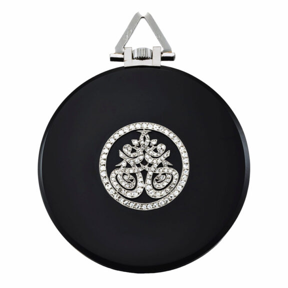 French platinum onyx, enamel and diamond set watch Circa 1930