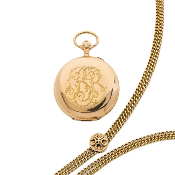 Swiss 14 carat pink gold open faced pocket watch Circa 1905 Swiss 14 carat pink gold open faced pocket watch Circa 1905