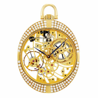 Very rare Swiss gold skeletonized with diamonds Circa 1984
