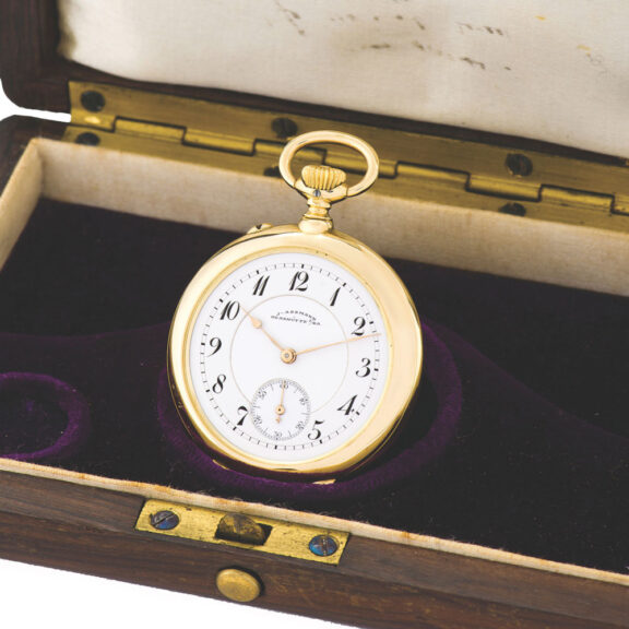 Swiss 18 carat yellow gold keyless pendant watch with Lange’s Guillaume-type balance Circa 1910