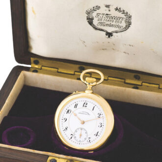 Swiss 18 carat yellow gold keyless pendant watch with Lange’s Guillaume-type balance Circa 1910