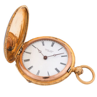 Fine Swiss gold and enamel hunting cased watch Circa 1850