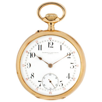 Swiss 18K yellow gold open faced pocket watch Circa 1907