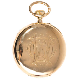 Swiss 18K yellow gold open faced pocket watch Circa 1907
