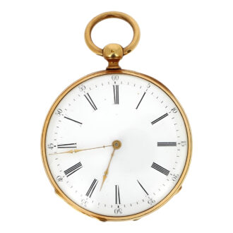 French 18K yellow gold open faced pocket watch Circa 1900