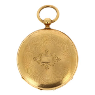 French 18K yellow gold open faced pocket watch Circa 1900v