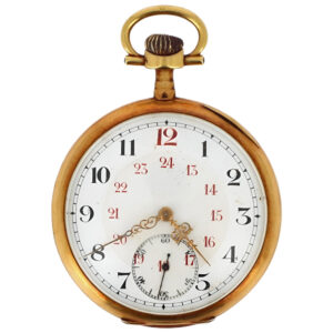 Swiss 18K yellow gold open faced pocket watch Circa 1910