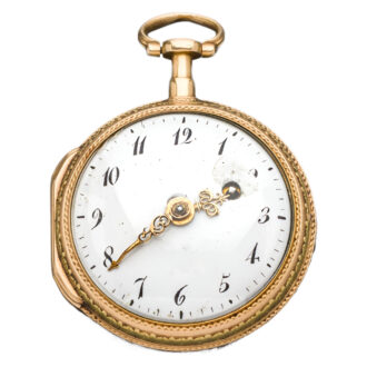 French yellow and pink gold verge fusee pocket watch Circa 1780