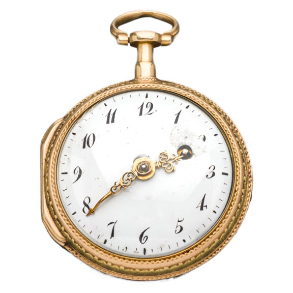 French yellow and pink gold verge fusee pocket watch Circa 1780