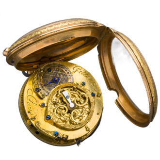 French yellow and pink gold verge fusee pocket watch Circa 1780