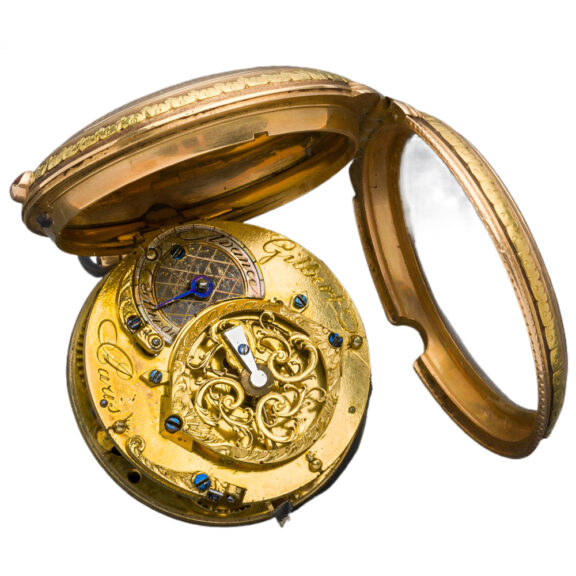 French yellow and pink gold verge fusee pocket watch Circa 1780 French yellow and pink gold verge fusee pocket watch Circa 1780