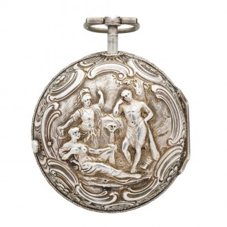 English silver verge with repousse decoration Circa 1770