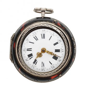 English silver verge with repousse decoration Circa 1770