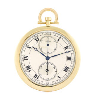 French yellow gold chronograph dress watch with progressive recorder Circa 1925