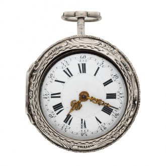 English silver verge with repousse decoration Circa 1770