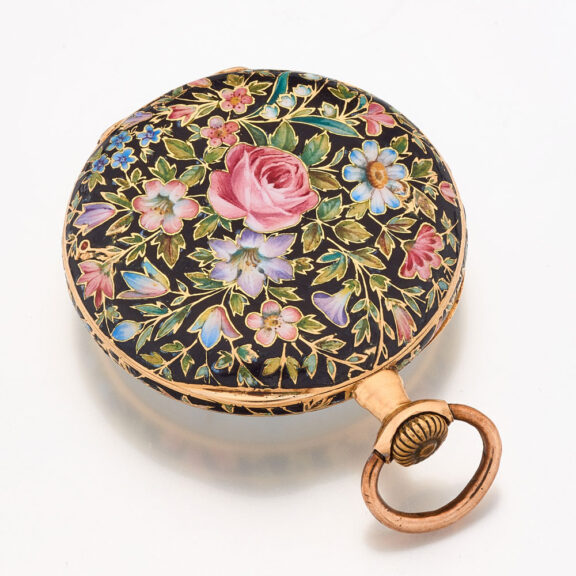 Rare and charming Swiss gold and enamel watch Circa 1900 Rare and charming Swiss gold and enamel watch Circa 1900