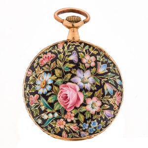 Rare and charming Swiss gold and enamel watch Circa 1900