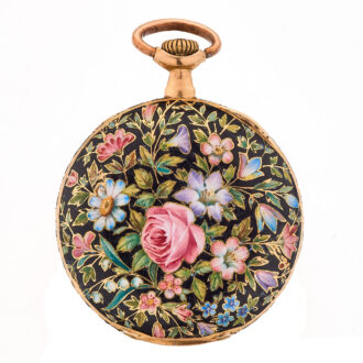 Rare and charming Swiss gold and enamel watch Circa 1900