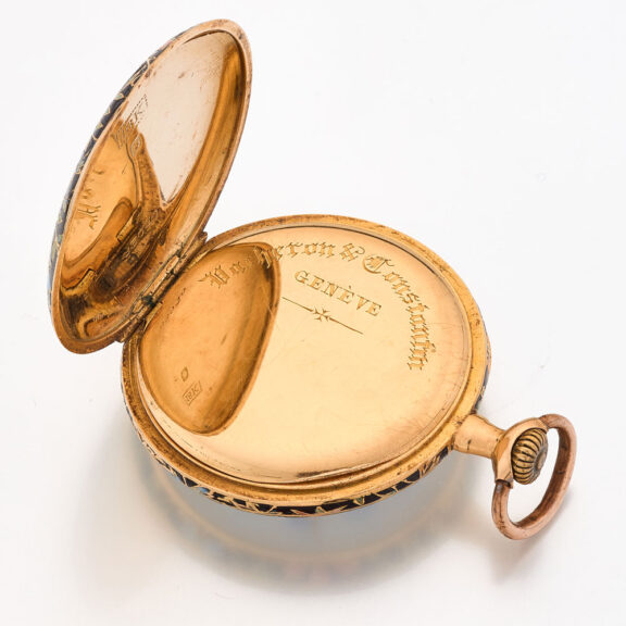 Rare and charming Swiss gold and enamel watch Circa 1900 Rare and charming Swiss gold and enamel watch Circa 1900