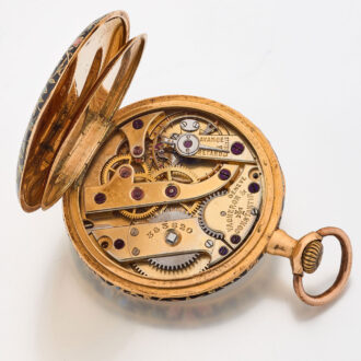 Rare and charming Swiss gold and enamel watch Circa 1900Rare and charming Swiss gold and enamel watch Circa 1900